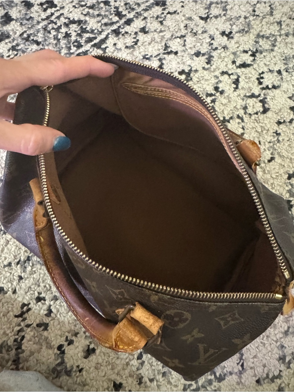 Louis Vuitton Monogram Speedy Top 30 Handle Bag - Brown/Gold/Tan - Picture 13 of 14